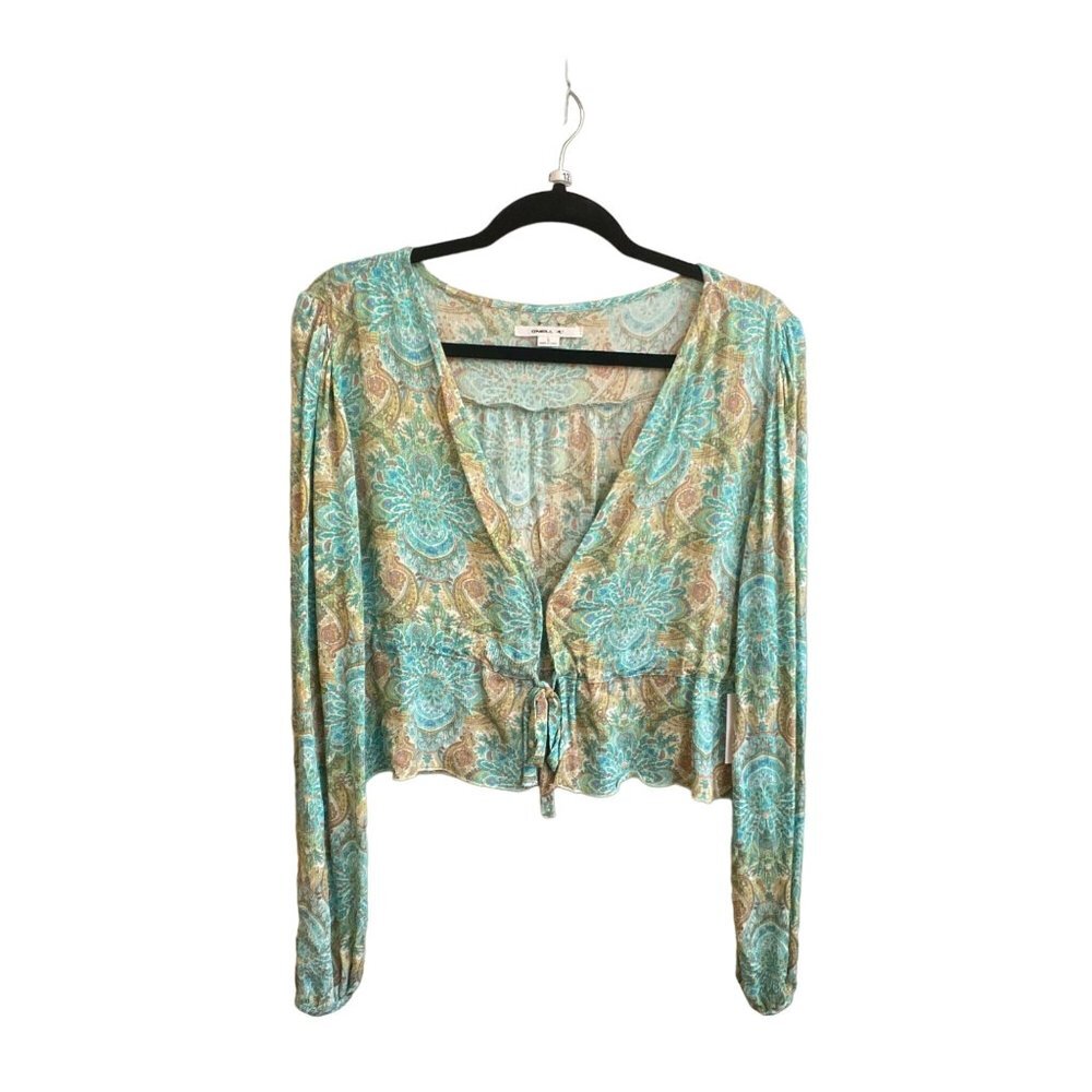 NWT O'NEILL Alena Tie Front Top, size Large - Picture 11 of 12